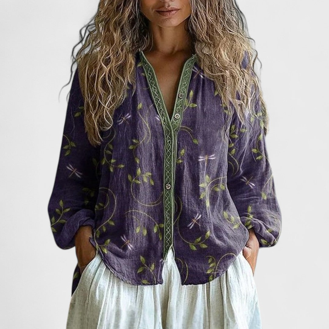 Ambra - Retro Chic Autumn Blouse