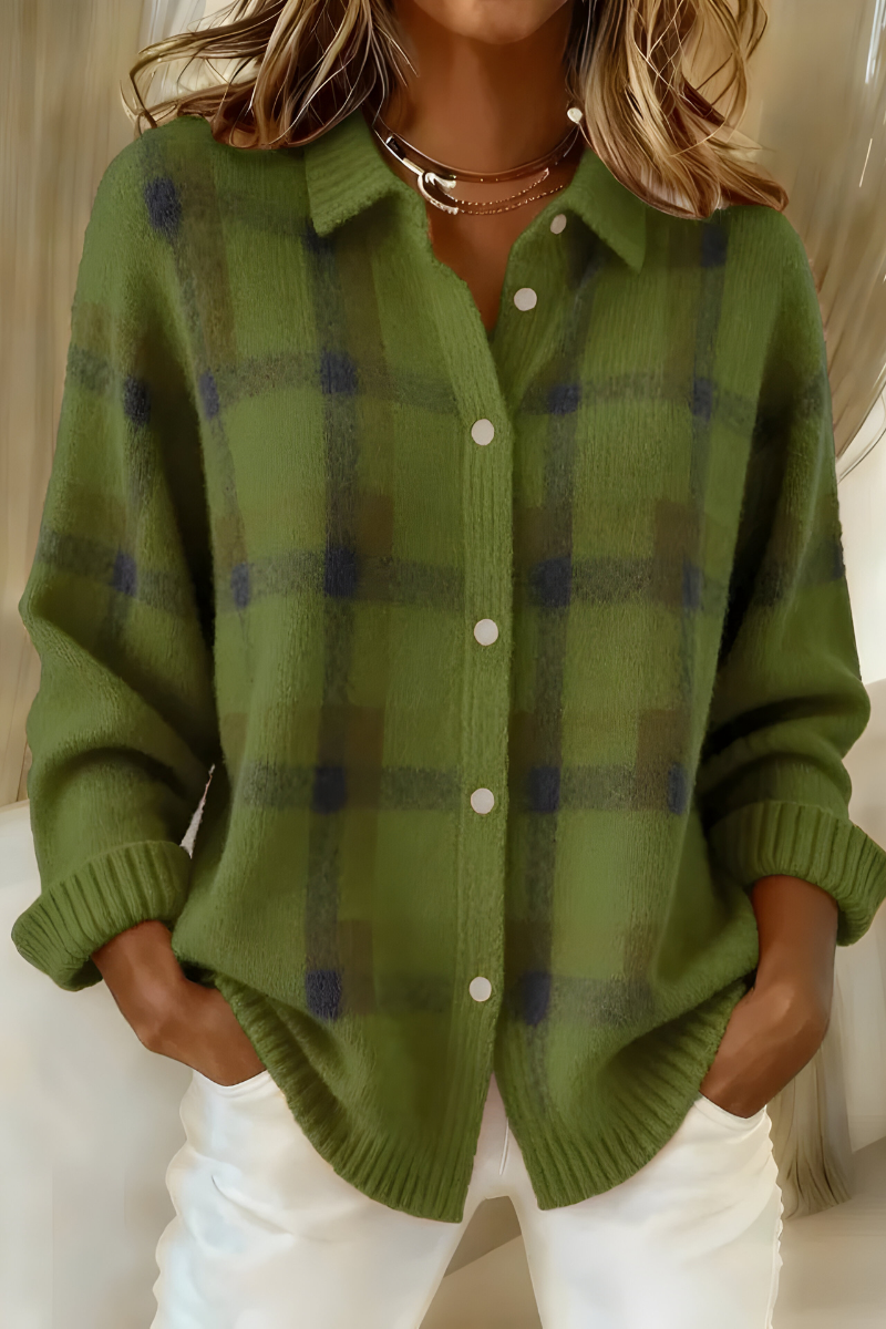 EVELYN | CHECKED KNIT CARDIGAN
