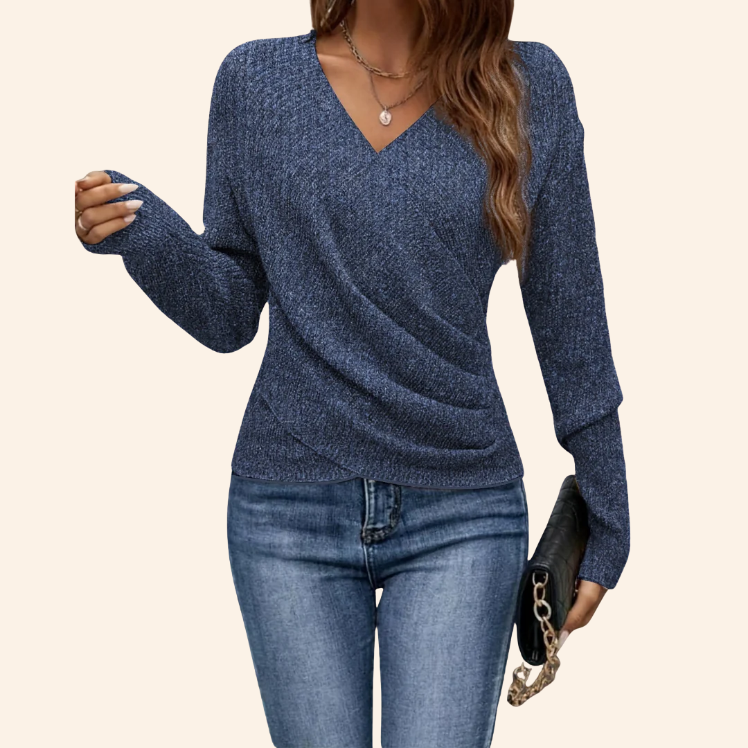 FLORENCE | ELEGANT WRAP V-NECK TOP