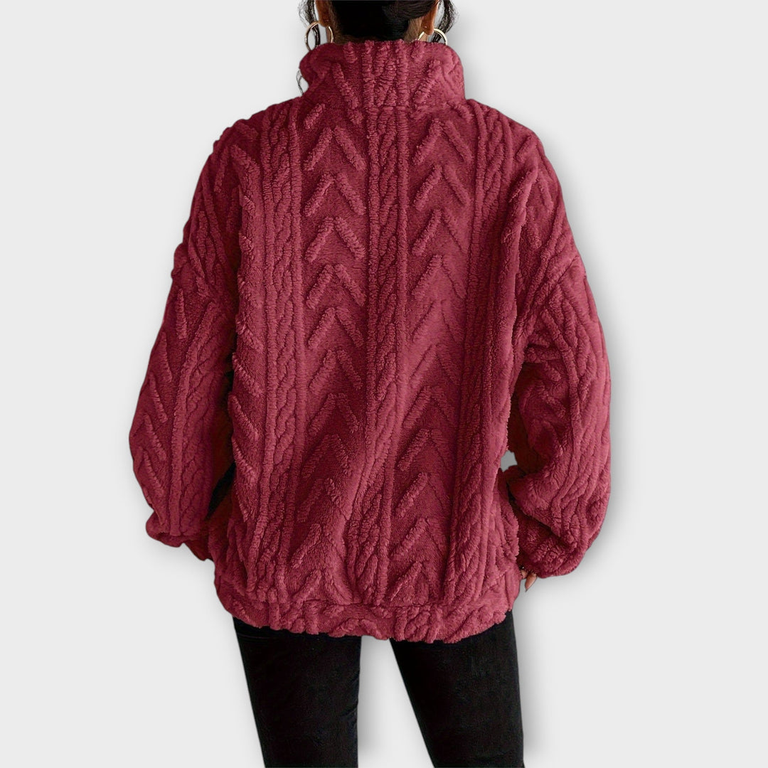 Claire™| Braided Zip-Up Pullover