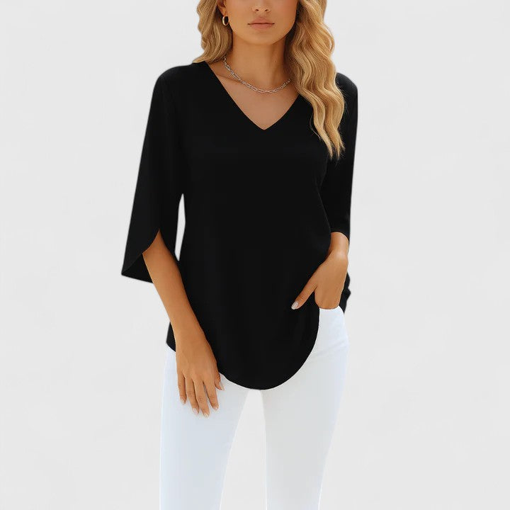Victoria | Sophisticated V-Neck Blouse