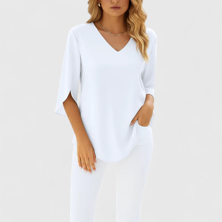 Victoria | Sophisticated V-Neck Blouse