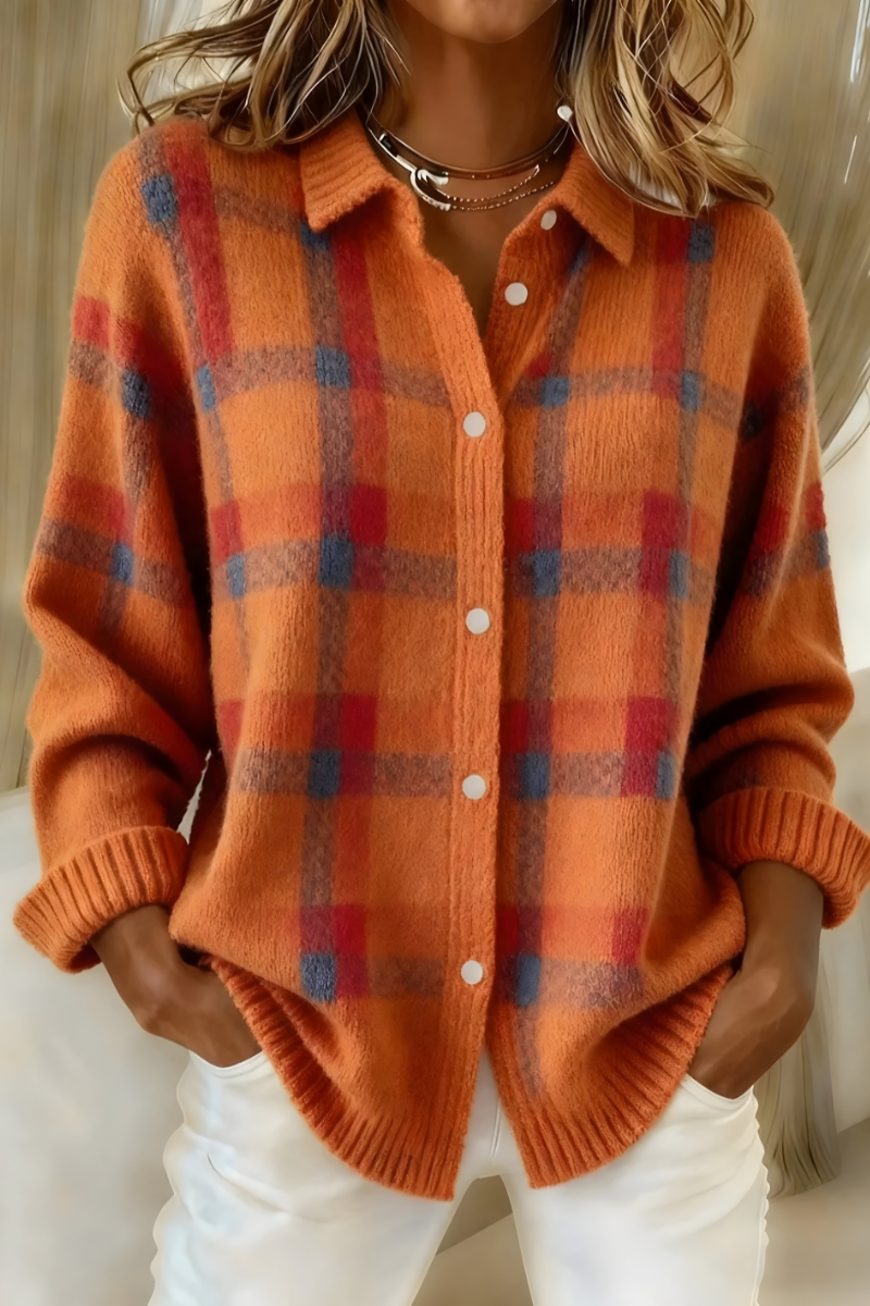 EVELYN | CHECKED KNIT CARDIGAN