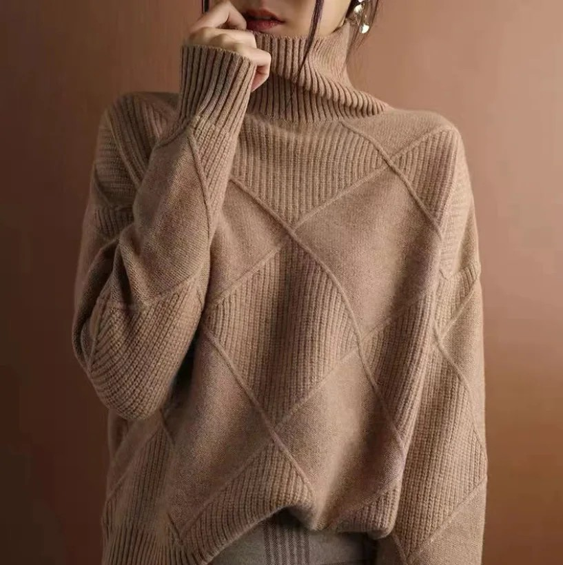 Claire™ | Textured Turtleneck Knit Sweater
