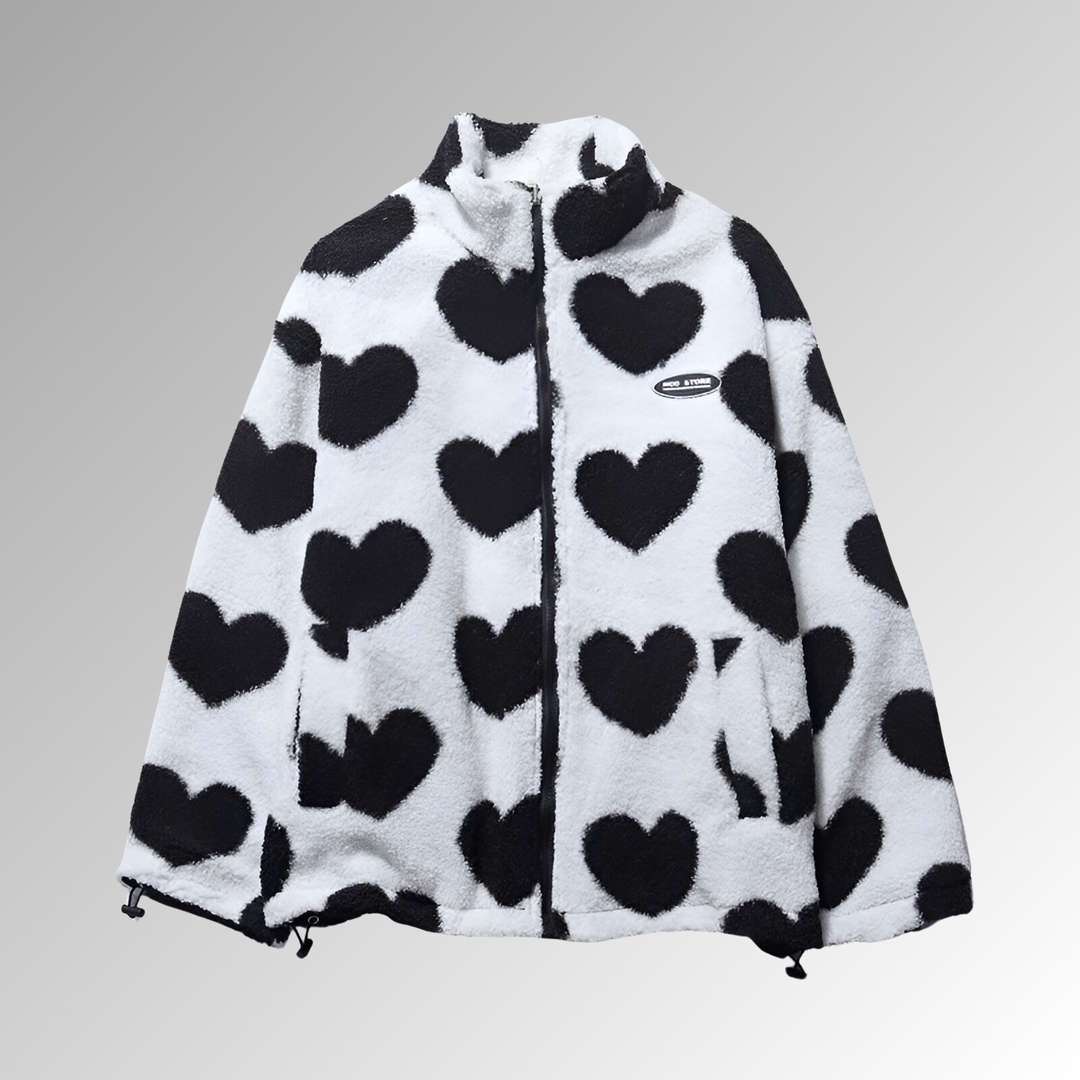 Anastasie - Trendy Heart Pattern Coat