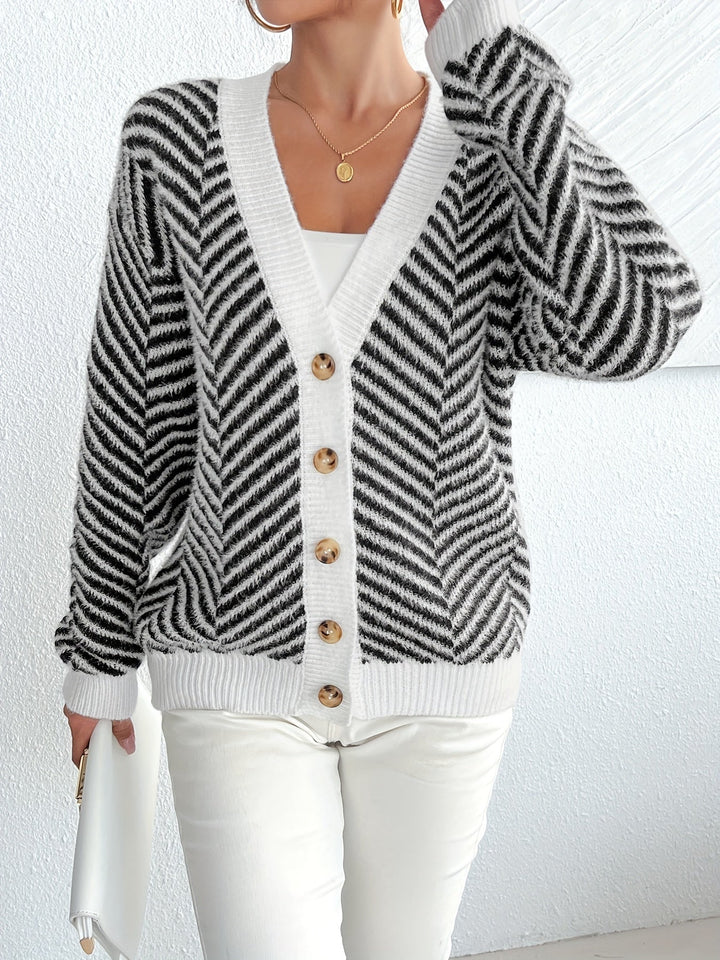 Claire™ | Monochrome Chic Cardigan