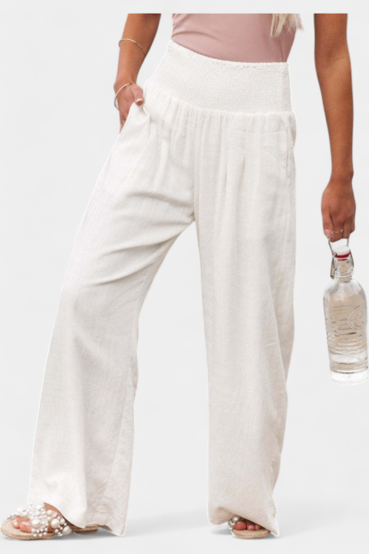 Alexia - Flowing Cotton-Linen Pants