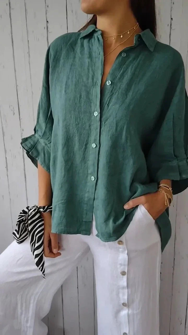 AGNES | CASUAL COTTON AND LINEN SHIRT