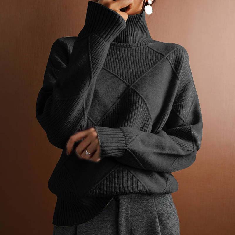 Claire™ | Textured Turtleneck Knit Sweater