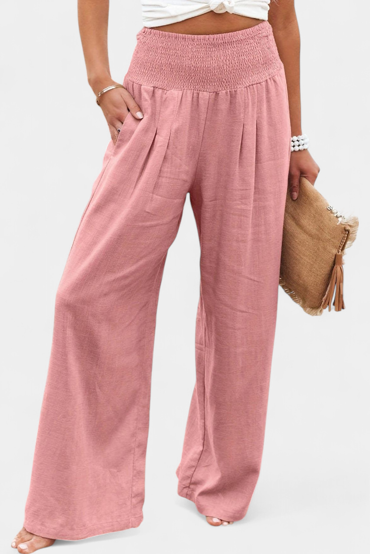 Alexia - Flowing Cotton-Linen Pants