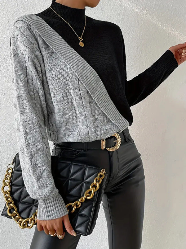 Claire™ | Contrast Cable Knit Sweater
