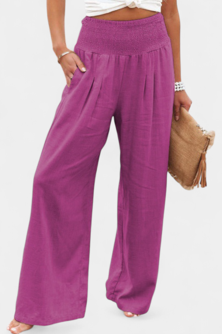 Alexia - Flowing Cotton-Linen Pants