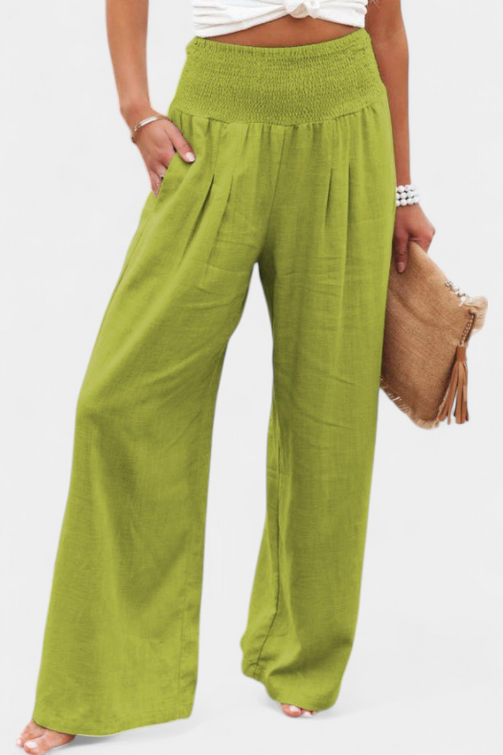Alexia - Flowing Cotton-Linen Pants