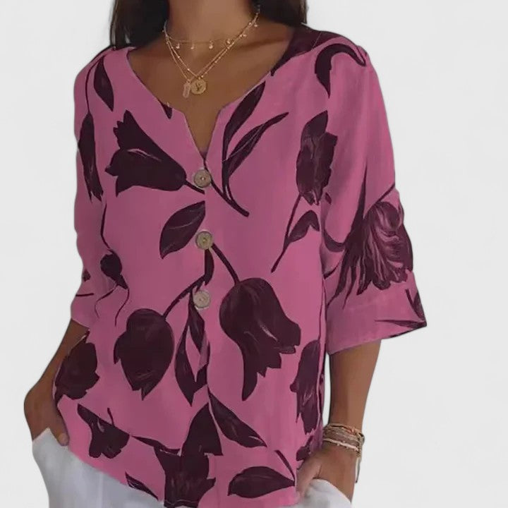 Victoria | Elegant Floral Print Blouse